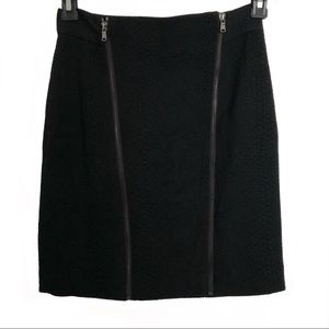 Ann Taylor Double Zipper Quilted Pencil Skirt
